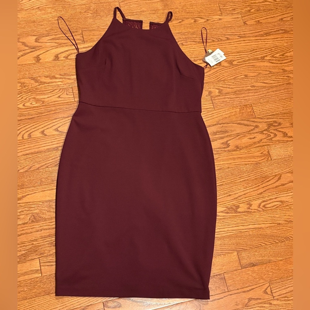 Taylor Wine Halter Midi Dress